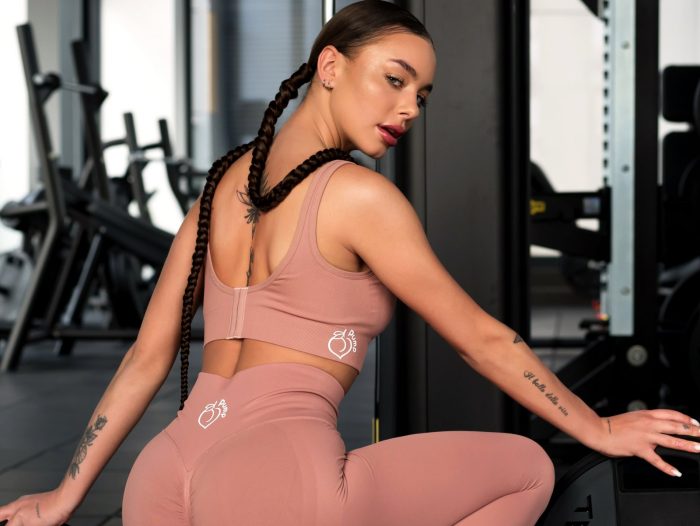 Seamless bustier in "Rose ash" colour with built-in padding