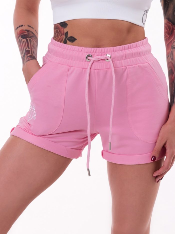 Pink shorts with waist tie