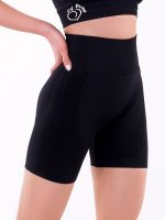Colanți scurți sport de culoare neagră, cu talie înaltă care modelează silueta