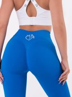 Sports flare leggings in blue with Peach Pump effect