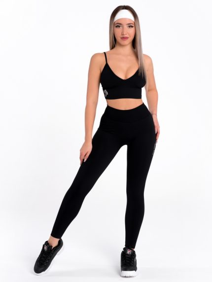 Black sports set, leggings and sports bra