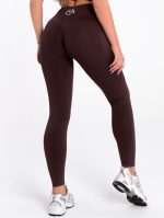 Brązowe legginsy z niskim stanem do fitnessu