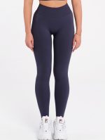 Colanți groși fără cusături cu talie joasă de culoare albastru-gri