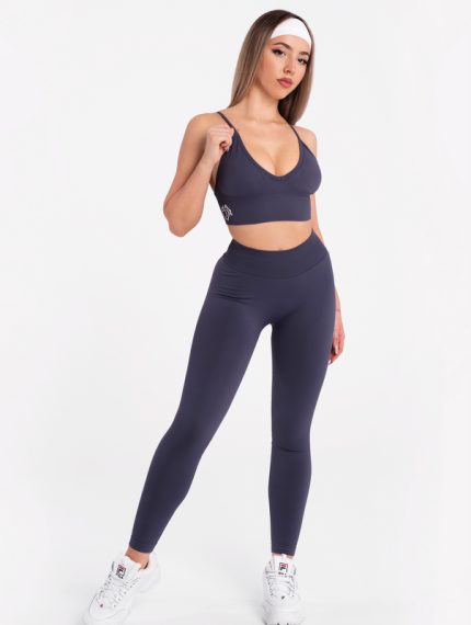 Blue-grey set, leggings and sports bra