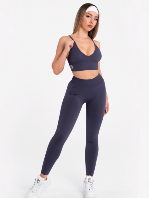 Blue-grey set, leggings and sports bra