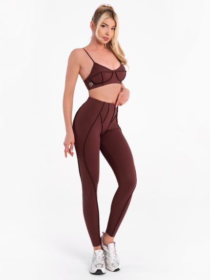 Brown sports set with 3D inverted seams by Peach Pump