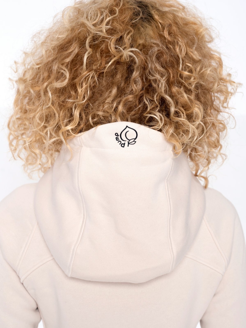 Beige Women's Zip Hooded Sweatshirt from Peach Pump