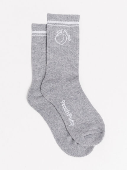 Šedé sportovní ponožky s bílými pruhy Peach Pump