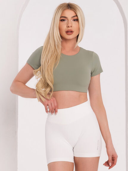 Corp scurt verde sport T-shirt cu căptușeală , care poate fi îndepărtată