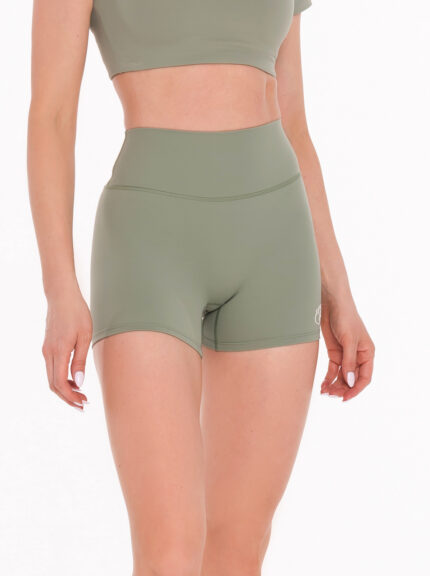 Nowoczesne zielone legginsy sportowe do fitnessu i jogi