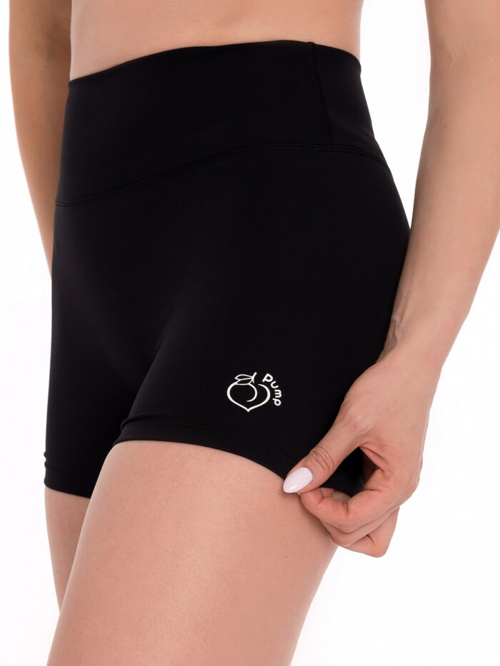 Divatos, fekete, rövid sport leggings rugalmas anyagból