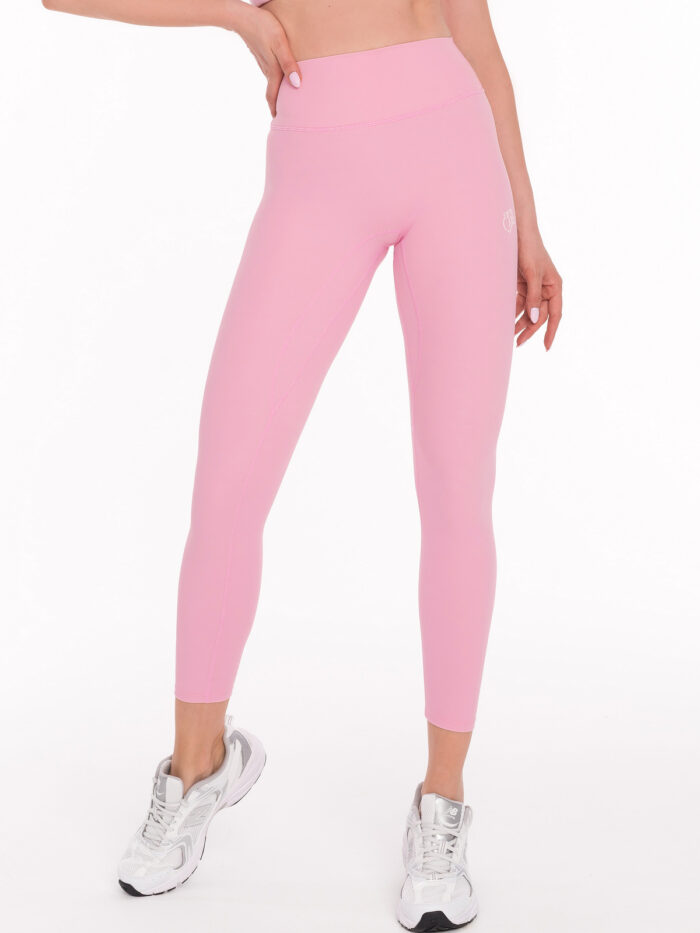 Damski sportowy komplet – legginsy ze średnim stanem i bluza z krótkim rękawem.