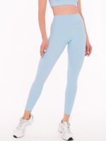 Jasnoniebieski komplet sportowy legginsy i bluza do jogi i fitnessu