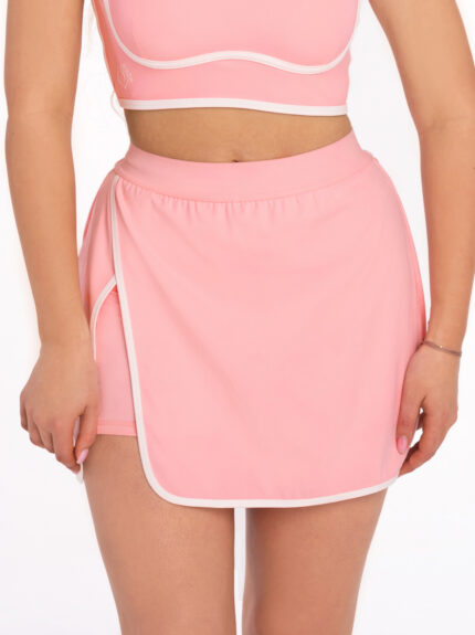 Розова спортна пола с цепка, и долен клин с джобове