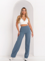 Modern, női bő szabású leggings kék színben, fitneszhez