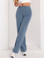 Kék, női rugalmas leggings bő szabással fitneszhez