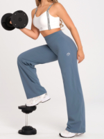 Modern, kék női leggings egyenes szabással fitneszhez