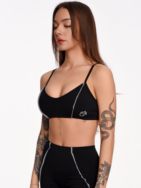 Černá podprsenka Peach Pump s push-up efektem a 3D švem