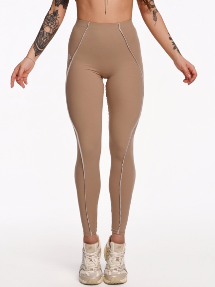 Béžové sportovní legíny Peach Pump s tvarujícím 3D švem