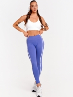 Colanți sport albaștri, lungi, cu „Invisible Scrunch” și efect Push Up