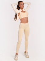Women's beige shaping leggings with a close and comfortable fit